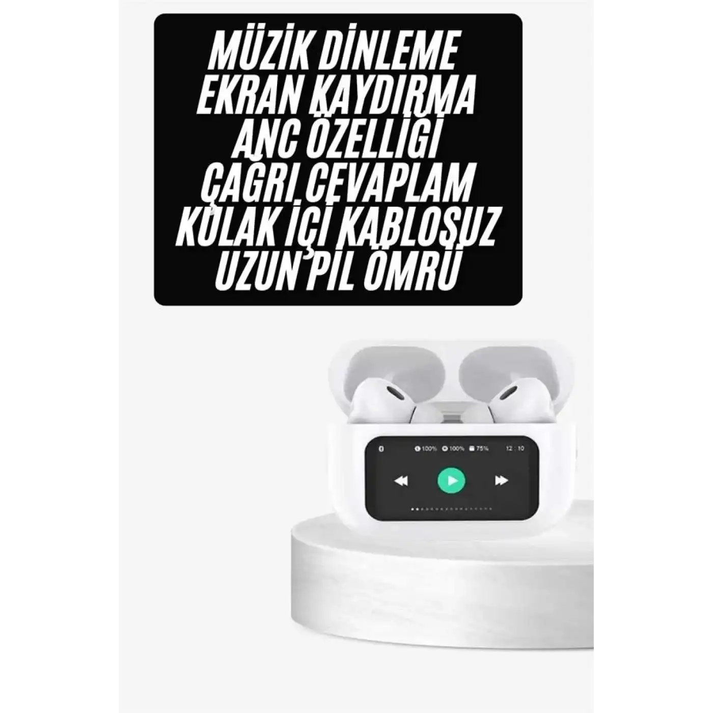 Dokunmatik Ekranlı ANC/ENC Yeni Nesil Pro Bluetooth Kulaklık Dokunmatik Ekran Yeni Nesil