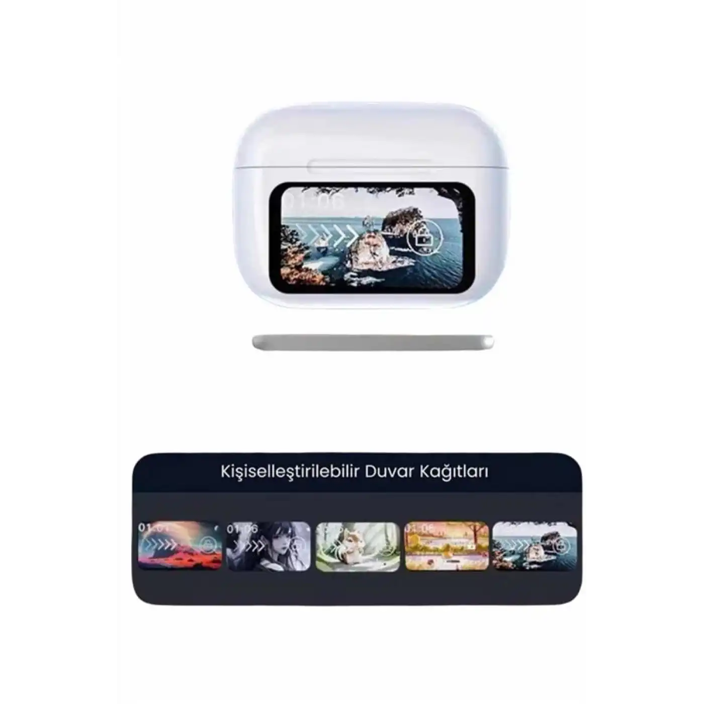 Dokunmatik Ekranlı ANC/ENC Yeni Nesil Pro Bluetooth Kulaklık Dokunmatik Ekran Yeni Nesil
