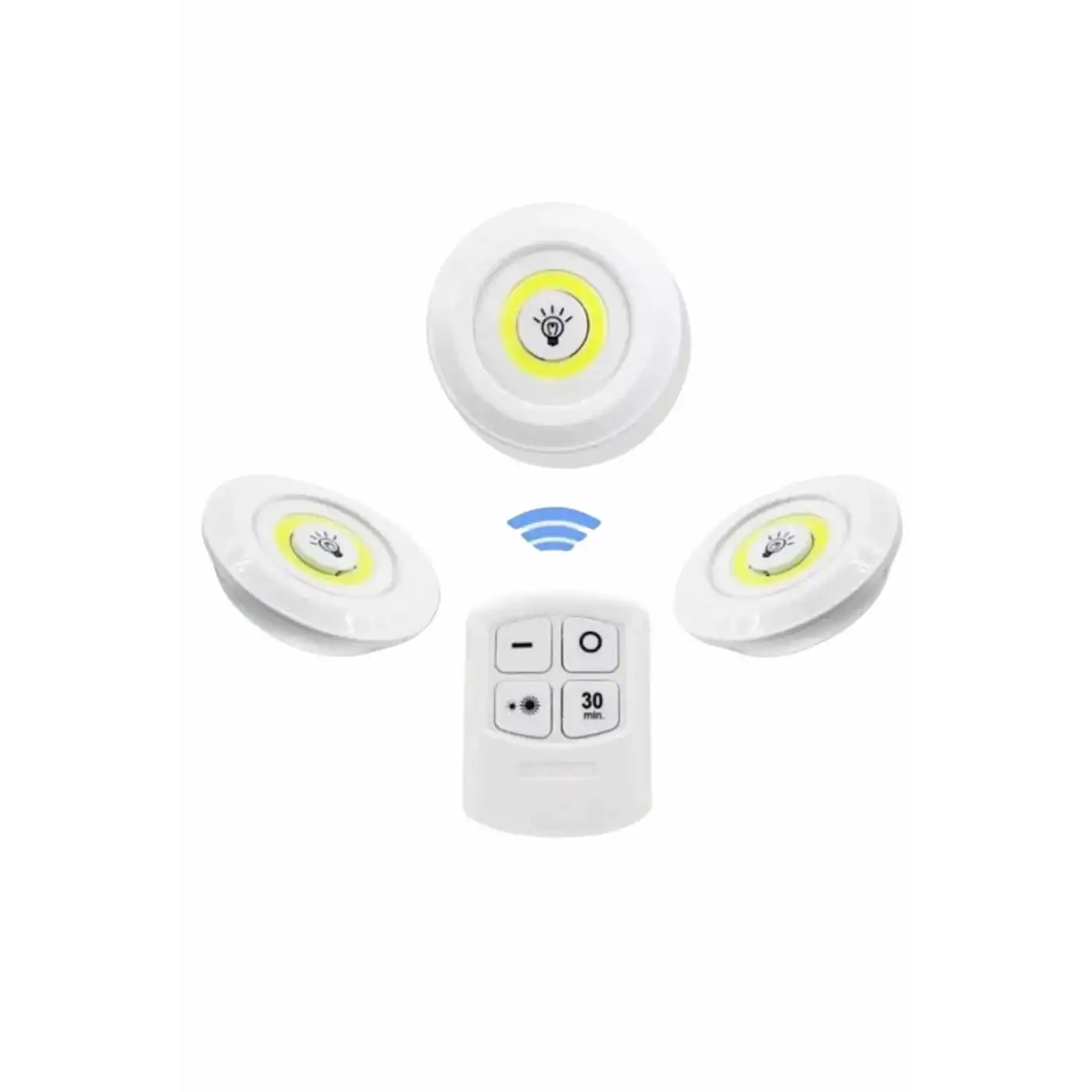 Dolap Işığı Mutfak Rafı Işığı Uzaktan Kumandalı 3 Lü Spot Led Lamba
