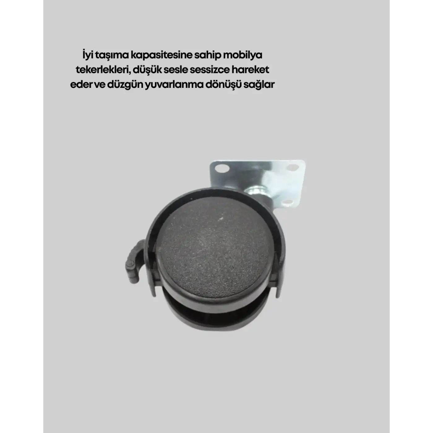 Dolap ve Raflar İçin 4 cm Kilitli Tekerlek Tekli