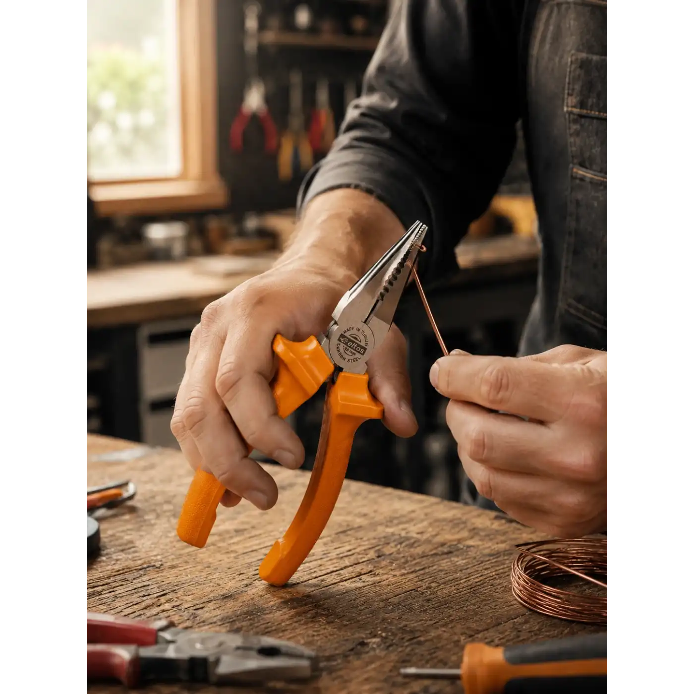 Dövme Çelik Pense Ergonomik Kaymaz Saplı El Aleti