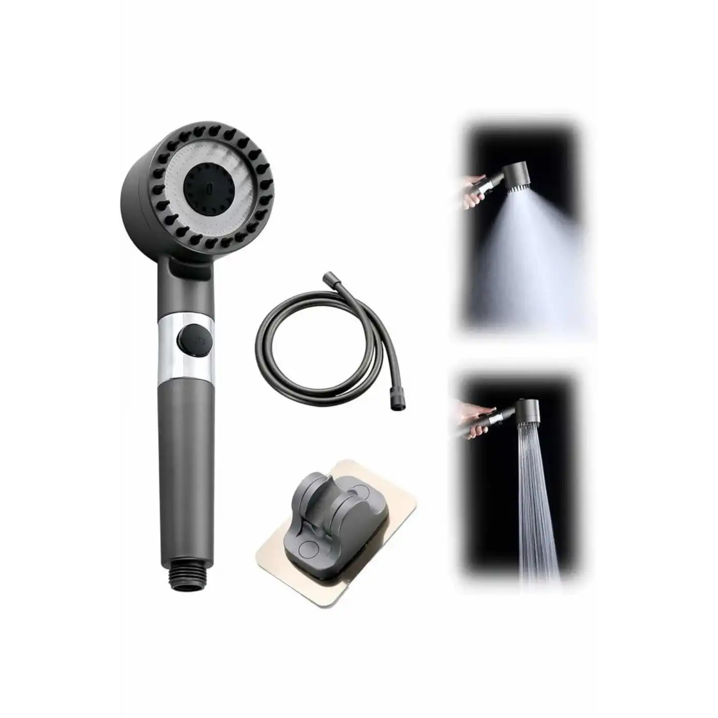 Duş Başlığı Yüksek Basınçlı Masaj Taraklı 3 Kademeli