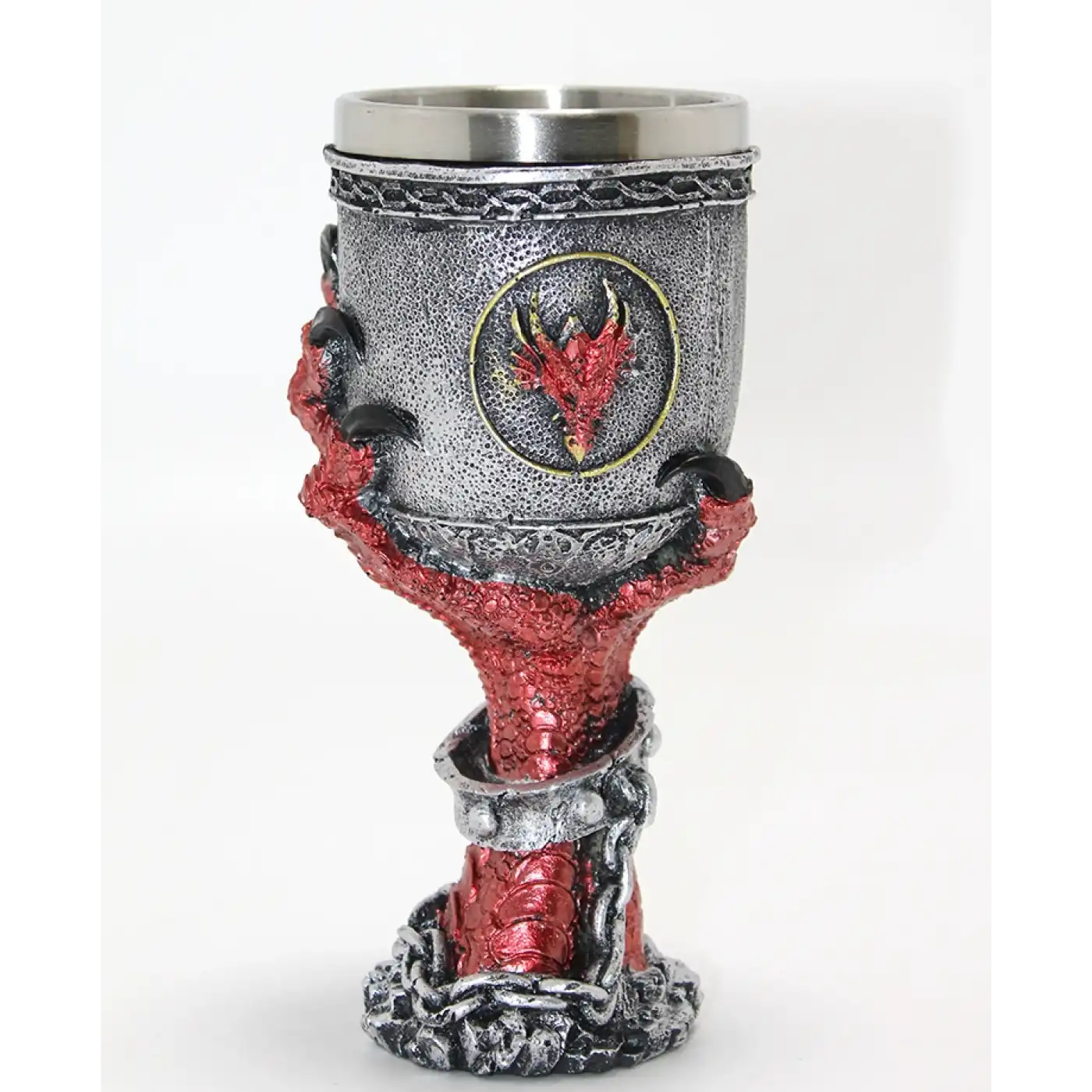Ejderha Pençesi Tasarımlı 3D Kabartmalı Paslanmaz Çelik Kadeh Bardak