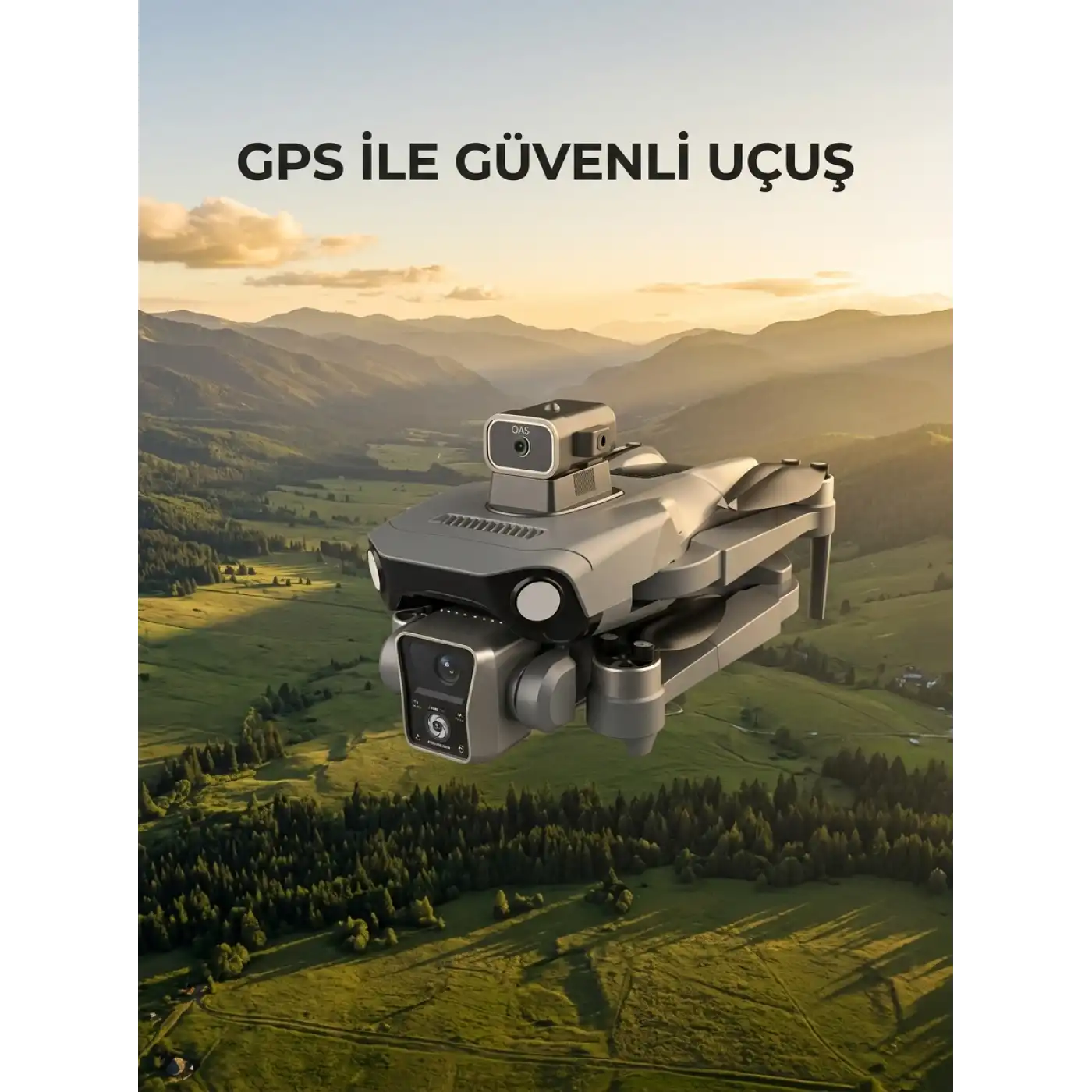 Ekranlı Kumandalı GPS Drone Çift Kameralı Katlanabilir Hava Aracı