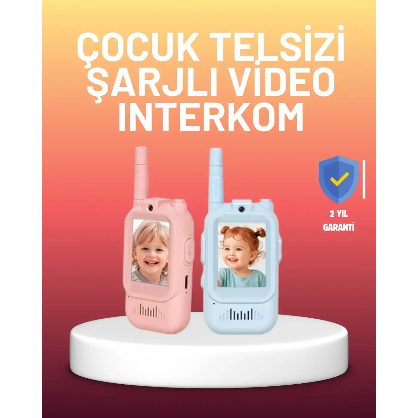 Ekranlı Walkie Talkie Oyuncağı Ses ve Görüntü Destekli