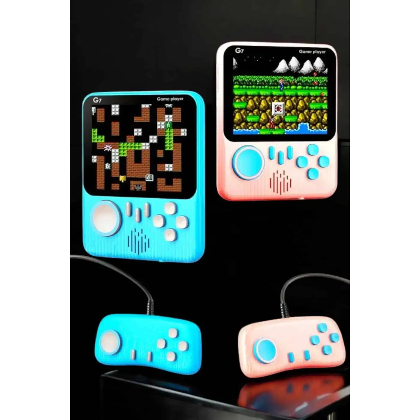 El Atarisi 3.5 inç Ekran Çift Konsol 666 Adet Retro Oyun Gamepad