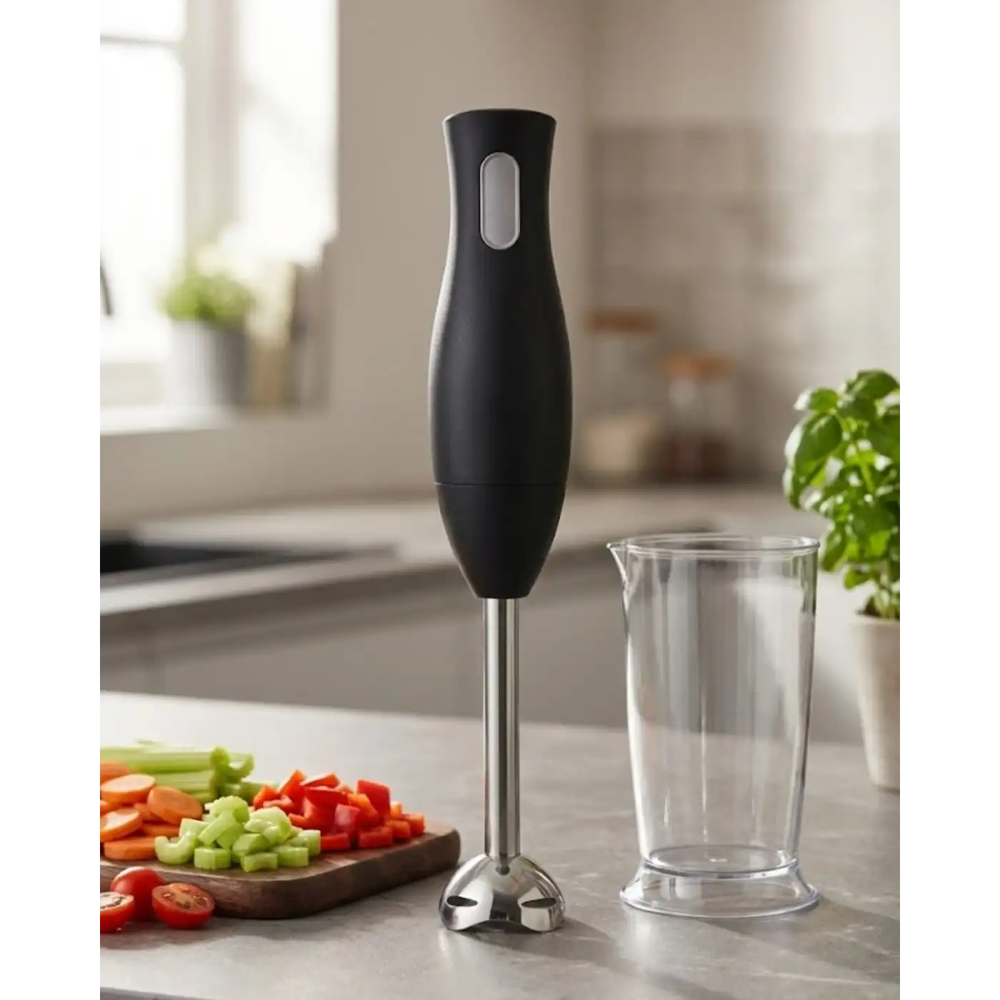 El Blenderı Paslanmaz Çelik Metal Ayaklı Ergonomik Tasarımlı Mutfak Blender
