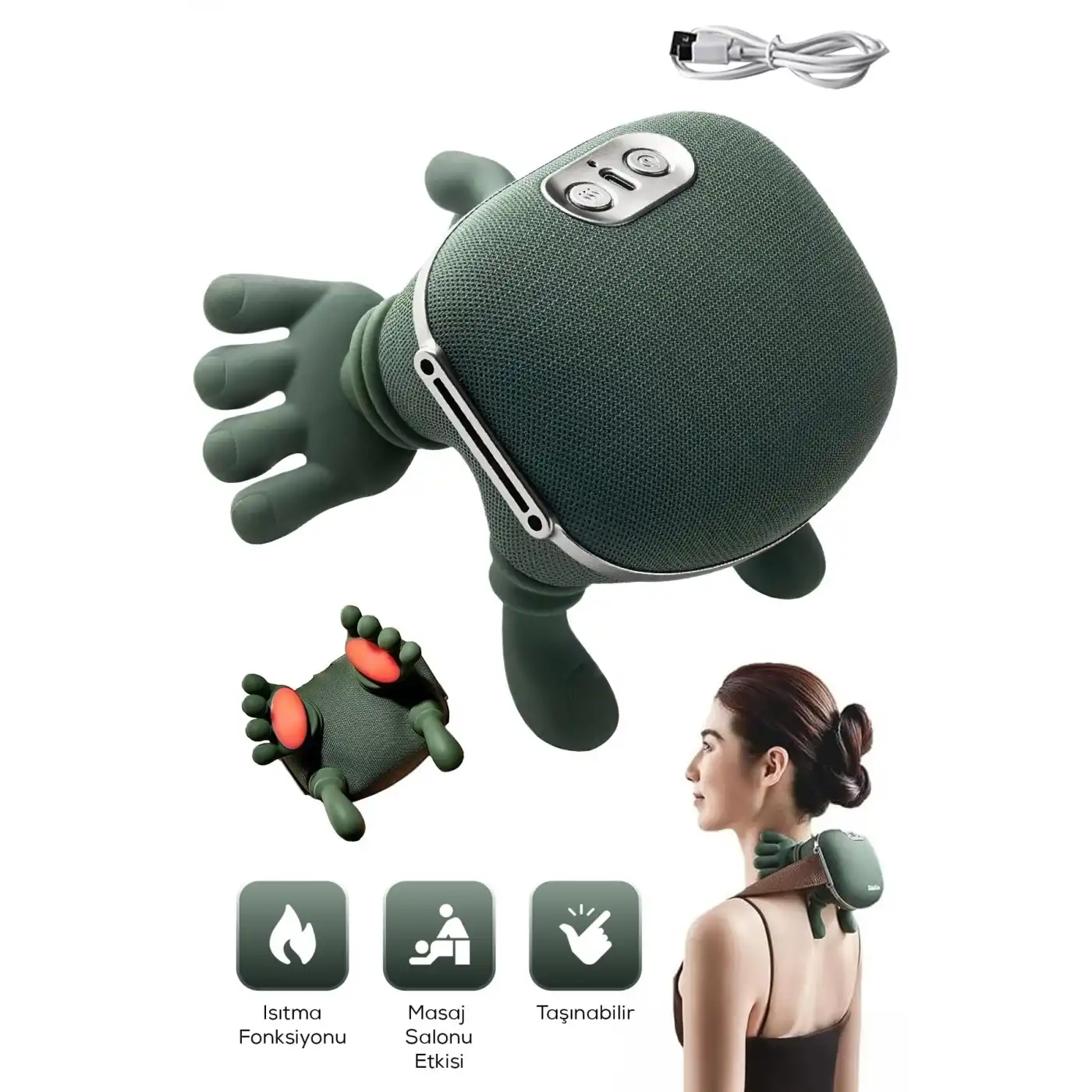 El Şeklinde Isıtmalı Masaj Aletı