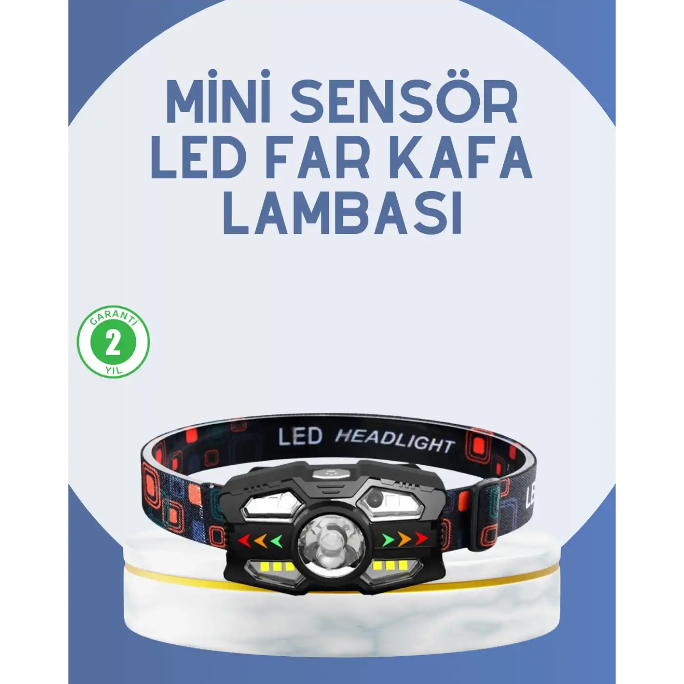 El Sensörlü LED Far Suya Dayanıklı Şarjlı Kafa Lambası