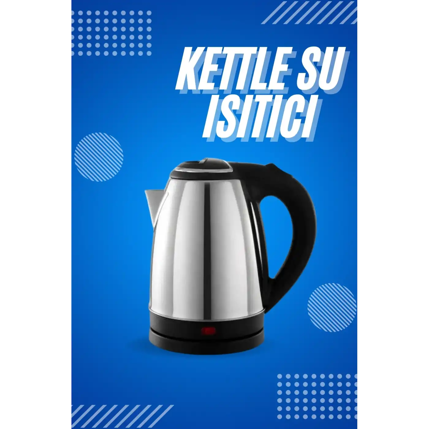 Elektrikli Paslanmaz Çelik Su Isıtcı Çelik Kettle 1.8 Lt. Uzun Ömürlü