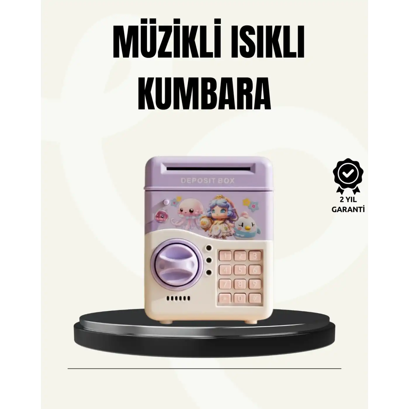 Elektronik Şifreli ATM Görünümlü Çocuk Kumbarası Mor