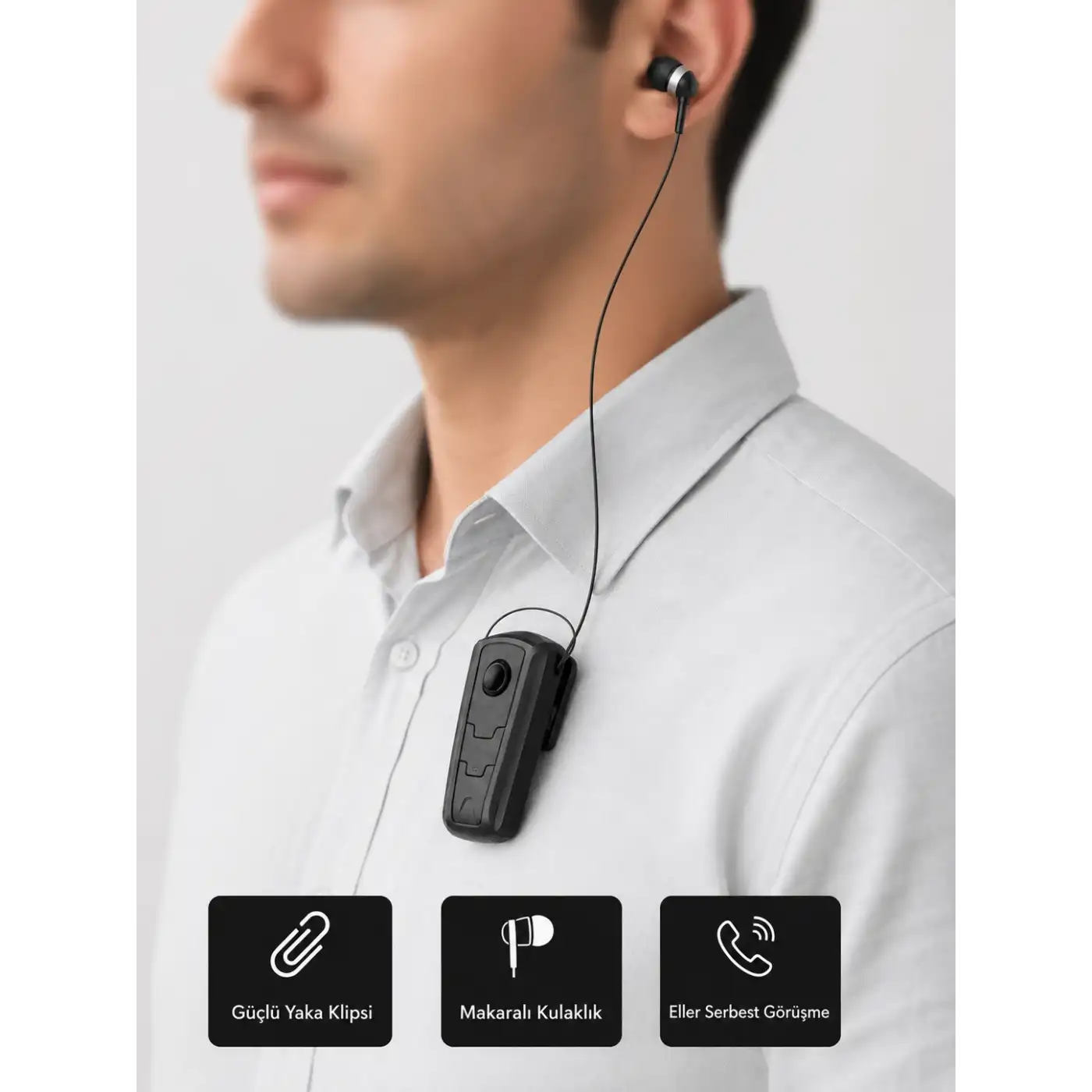 Ergonomik Bluetooth Kulaklık – 8 Saat Konuşma, Gürültü Azaltıcı Mikrofon
