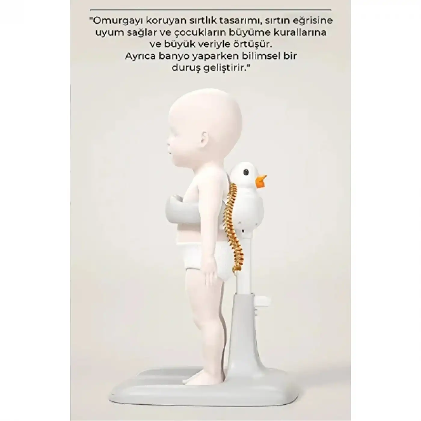Ergonomik Ördekli Bebek Banyo Yıkama Yardımcısı