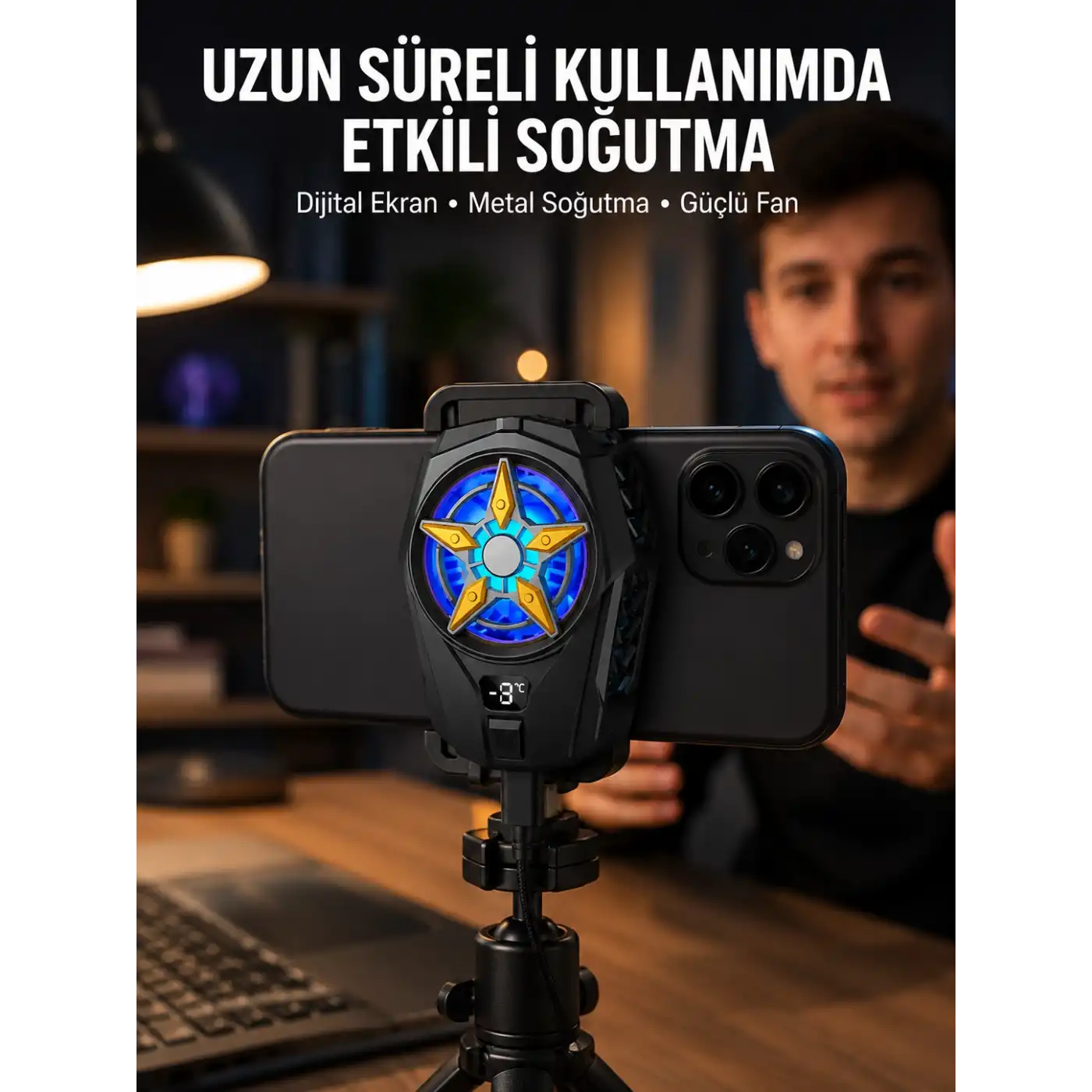 Ergonomik Telefon Soğutucu – 2 Hız Ayarı, Hafif ve Taşınabilir Yeni Nesil