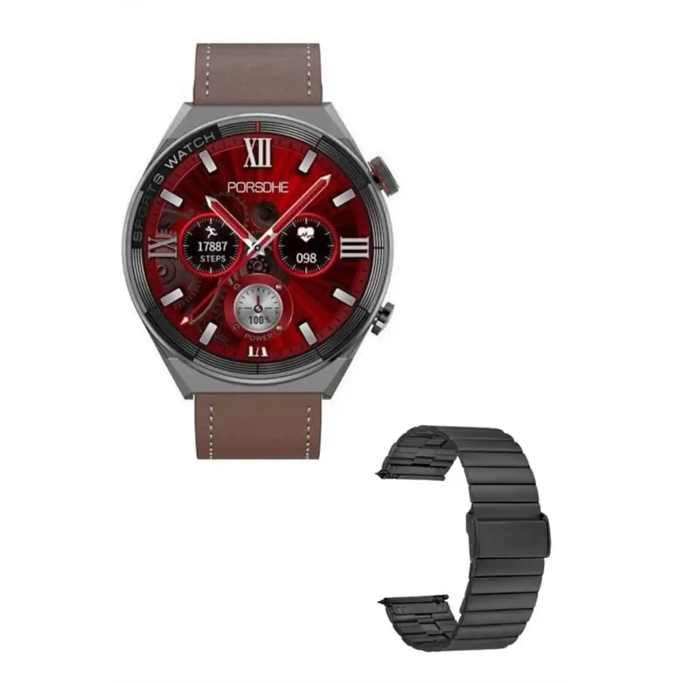 Erkeklere Özel Akıllı Saat Çelik Kordon Bluetooth Bağlantılı İOS ve Android Uyumlu