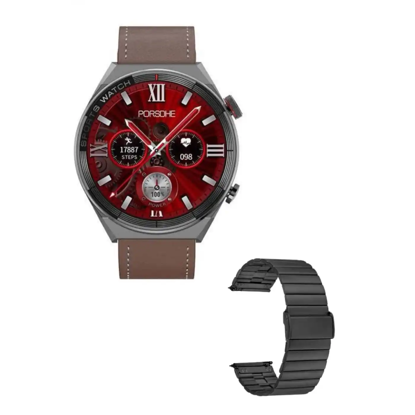 Erkeklere Özel Akıllı Saat Çelik Kordon Bluetooth Bağlantılı İOS ve Android Uyumlu