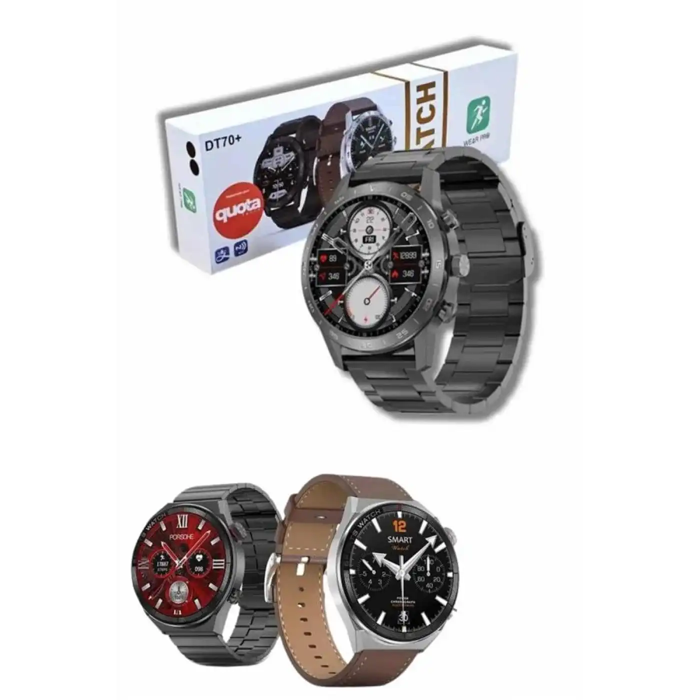 Erkeklere Özel Akıllı Saat Çelik Kordon Bluetooth Bağlantılı İOS ve Android Uyumlu