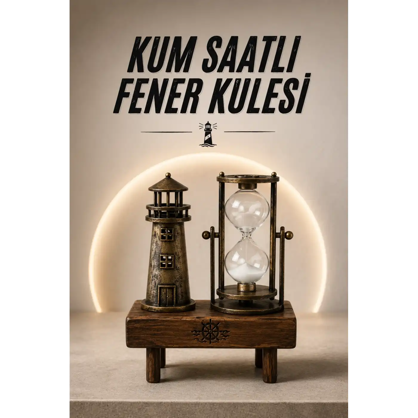 Eyfel Kulesi ve Deniz Feneri Dekoratif Masa Biblosu Hediyelik