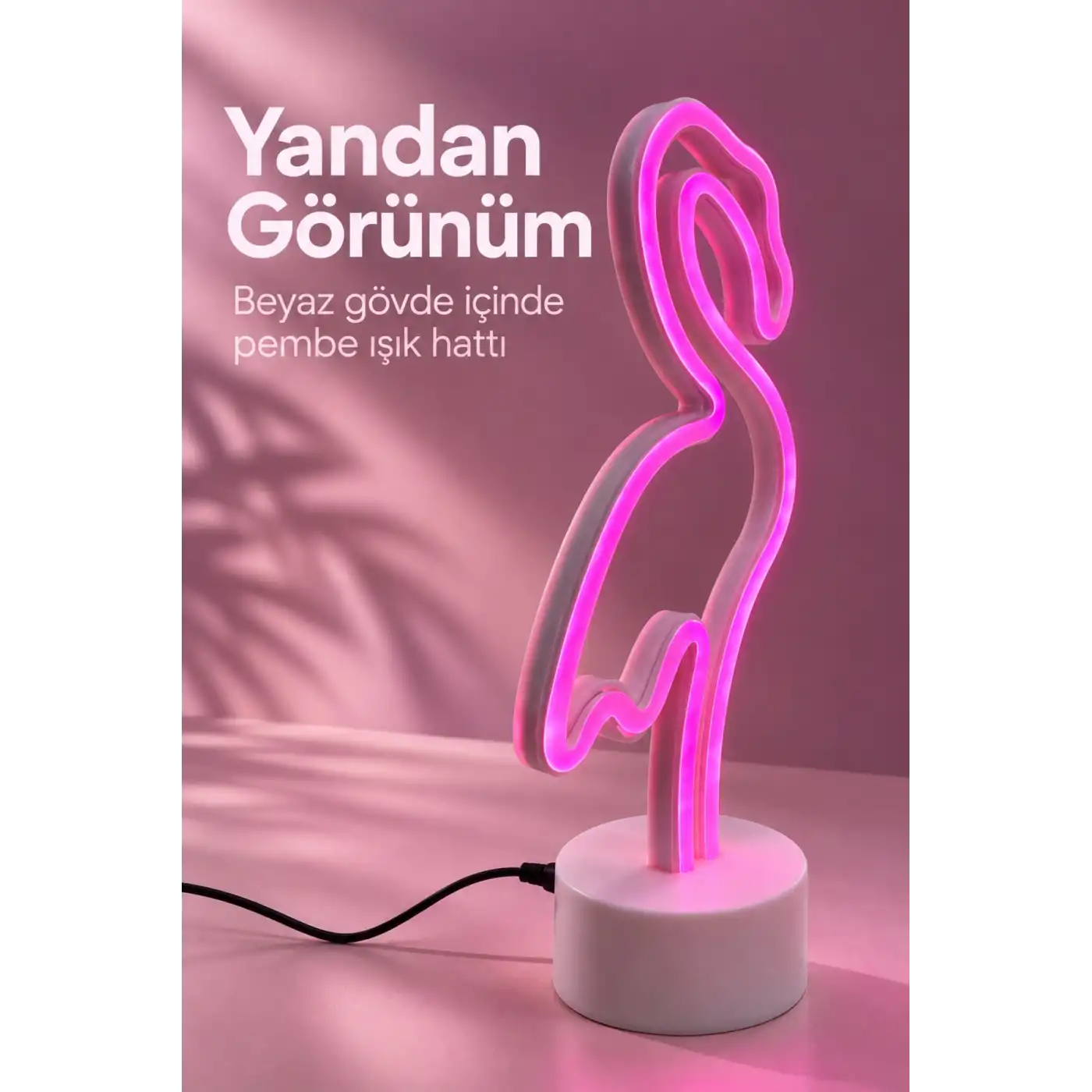 Flamingo LED Lamba Pembe Işıklı USB ve Pilli