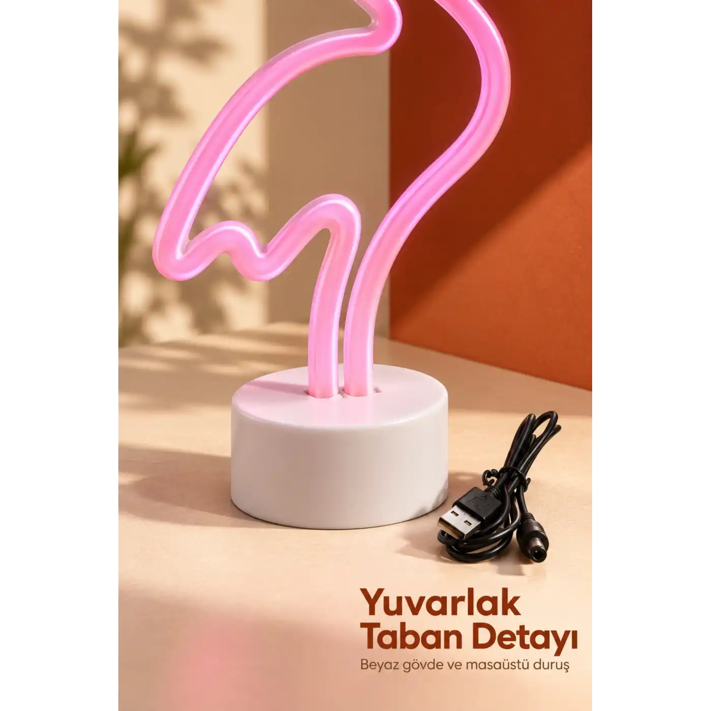 Flamingo LED Lamba Pembe Işıklı USB ve Pilli