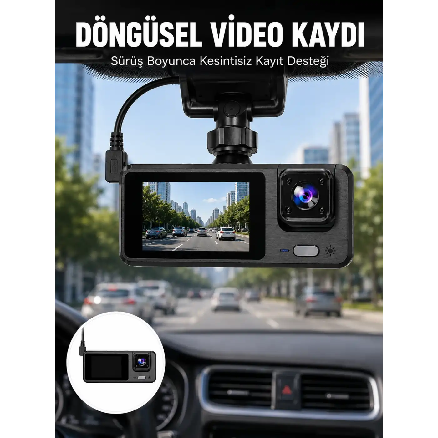 Full HD 3 Kanallı Araç Kamerası – Akıllı Çözümlerle Sürüş Yeni Nesil