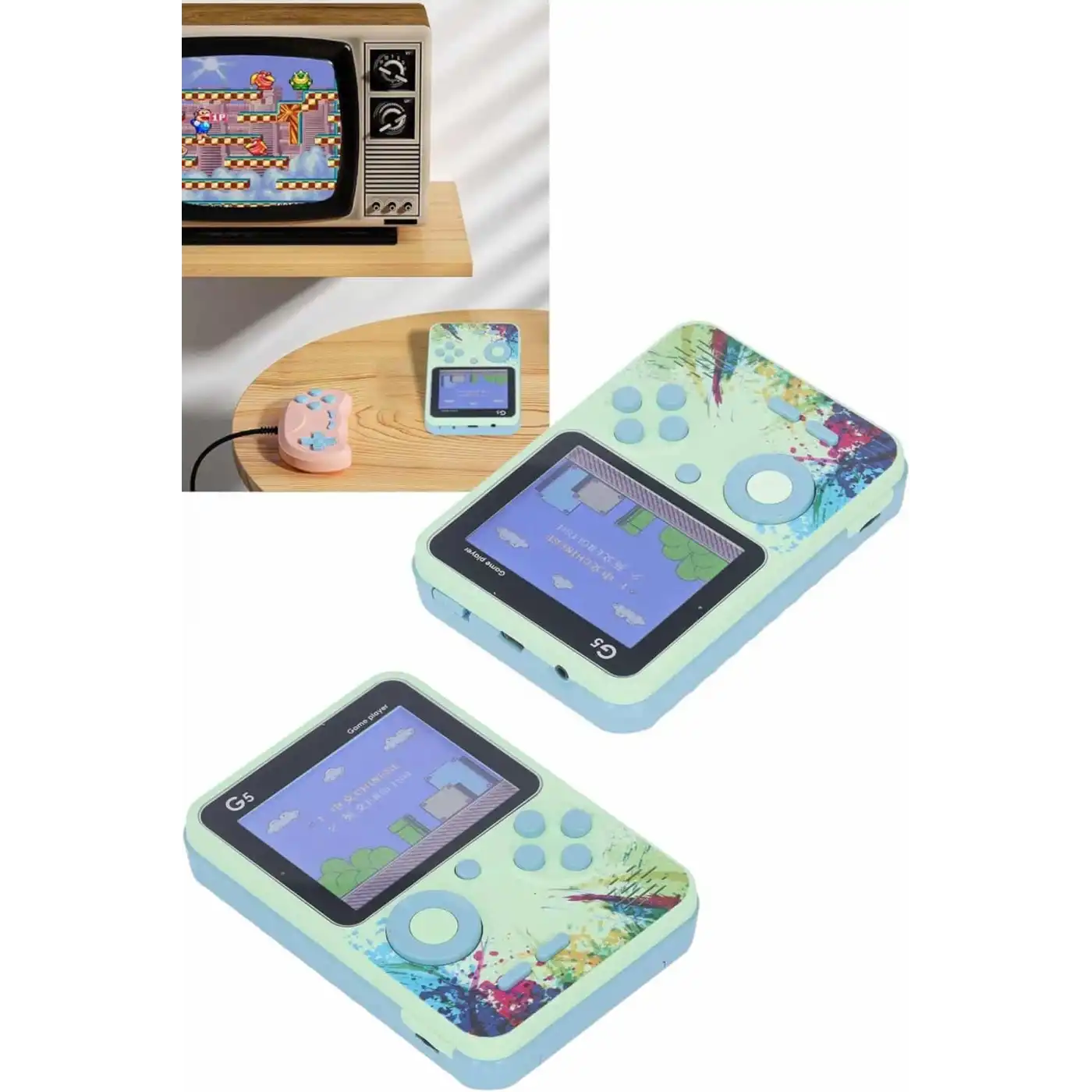 Game Box Oyun Konsolu 500 Retro Oyunlu Mini Taşınabilir 3 İnç