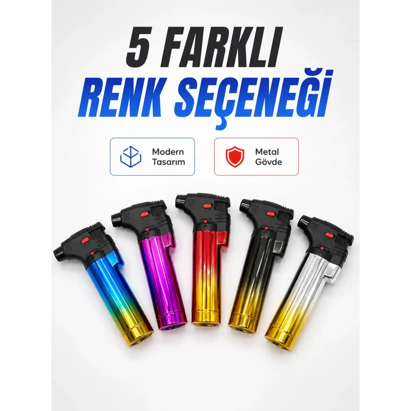 Gaz Dolumlu Rüzgar Dayanıklı Pürmüz Çakmak Ayarlı Alev Güçlü Performans