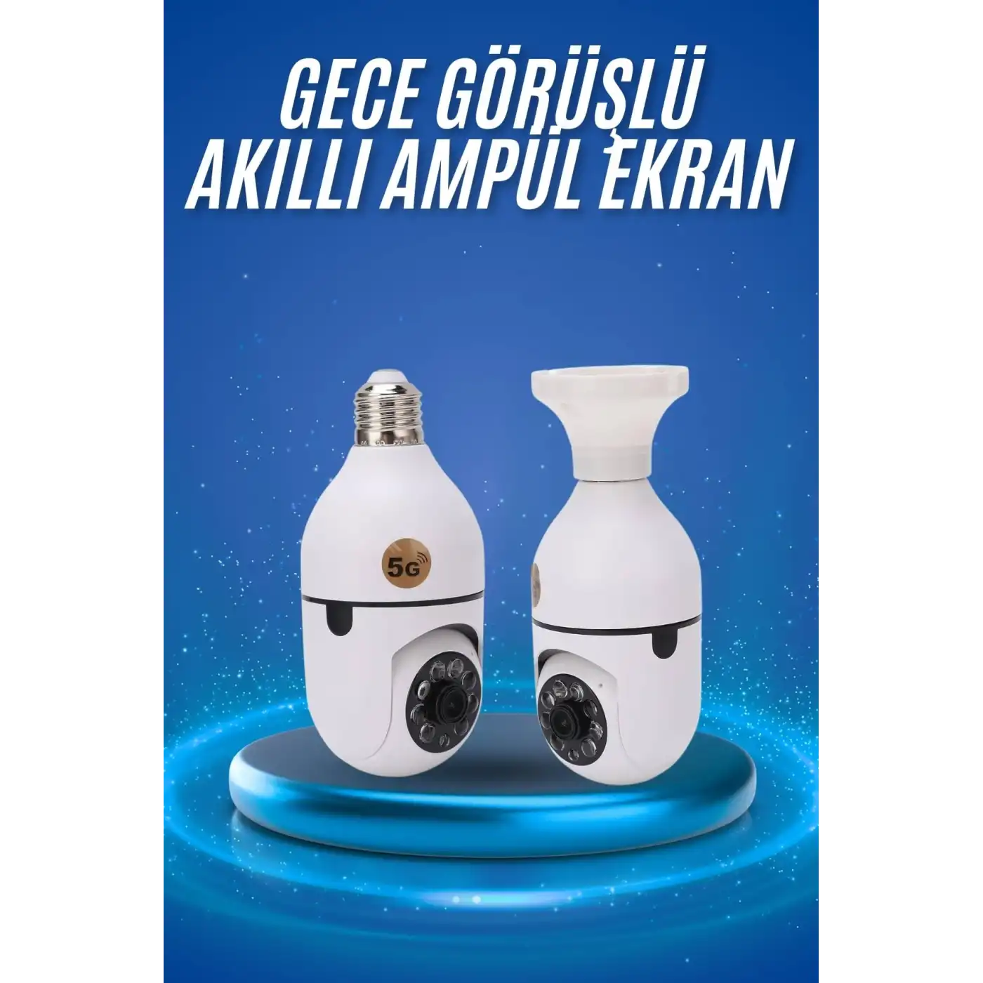 Gece Görüşlü Akıllı Dönebilen Ev Kamerası Ampül Kamera