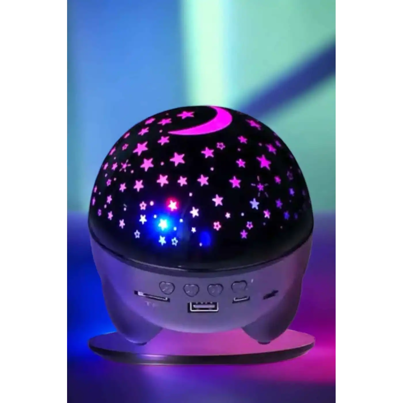 Gece Lambası Projeksiyon Görünümlü Şarjlı Yıldızlı Yuvarlak