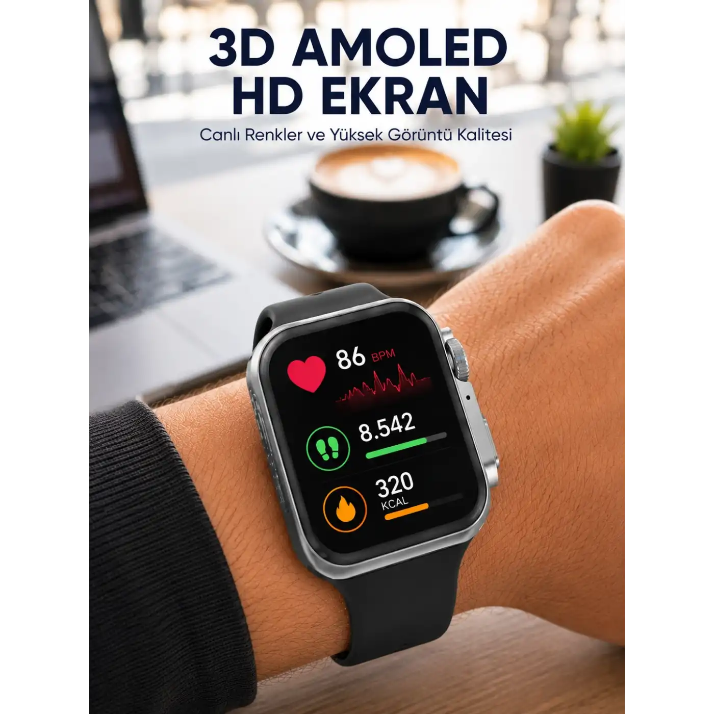 Gelişmiş Özellikli Akıllı Saat Dayanıklı Yapı ve AMOLED Ekran Yeni Nesil