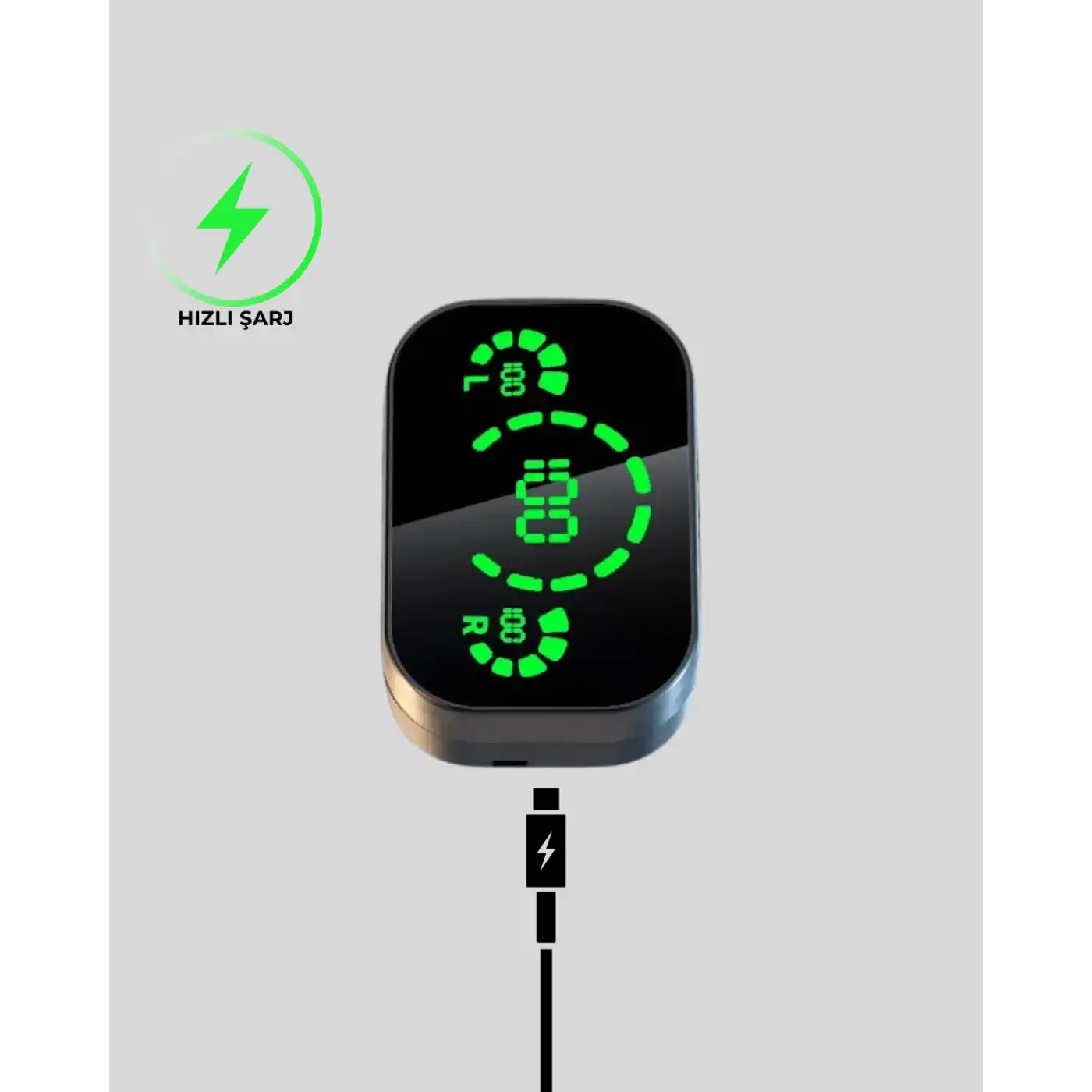 Gerçek Kablosuz Kulaklık – Bluetooth 5.0, Şarj Kutulu, Parmak İzi Kontrollü