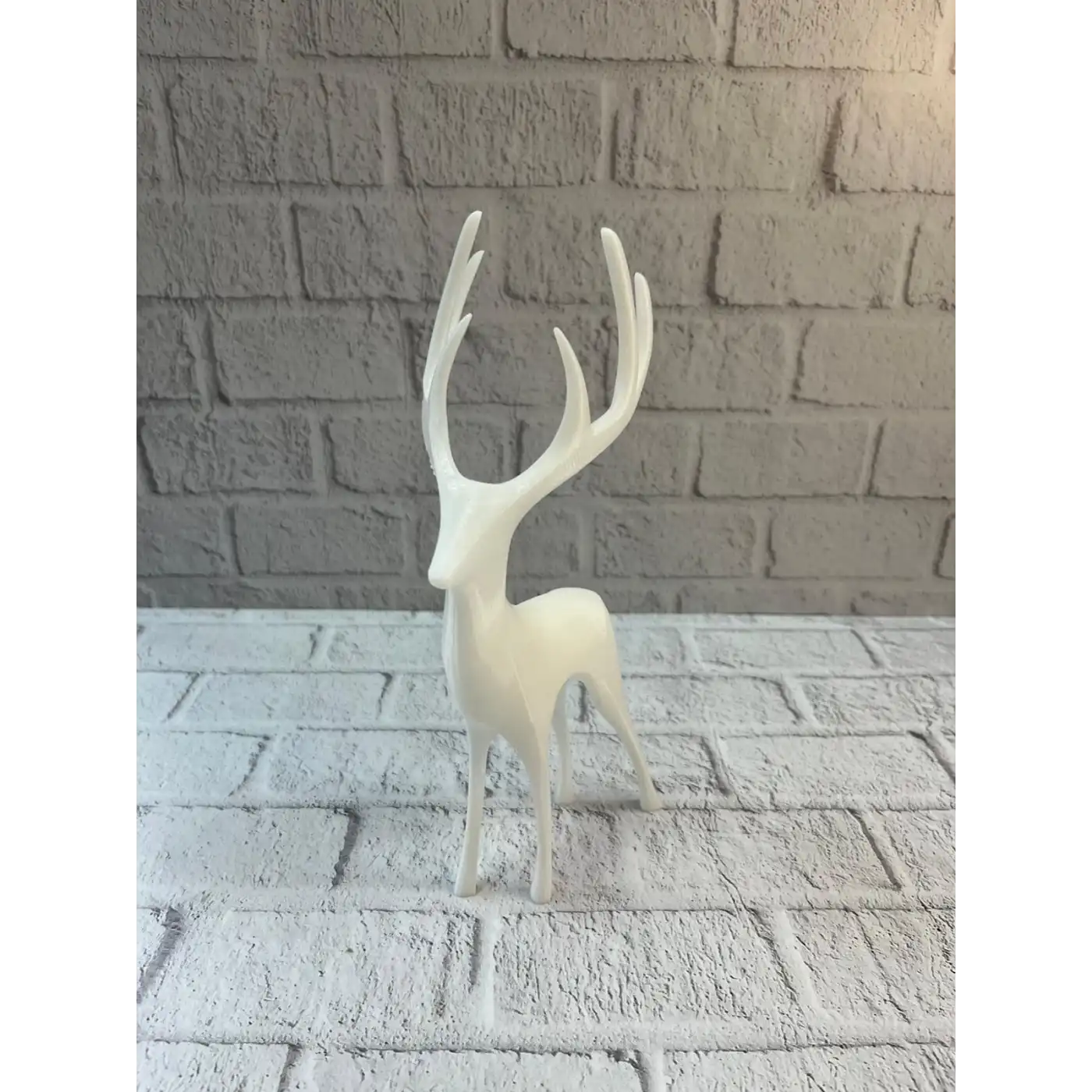 Geyik Figürü Beyaz Modern Salon ve Raf Dekoru