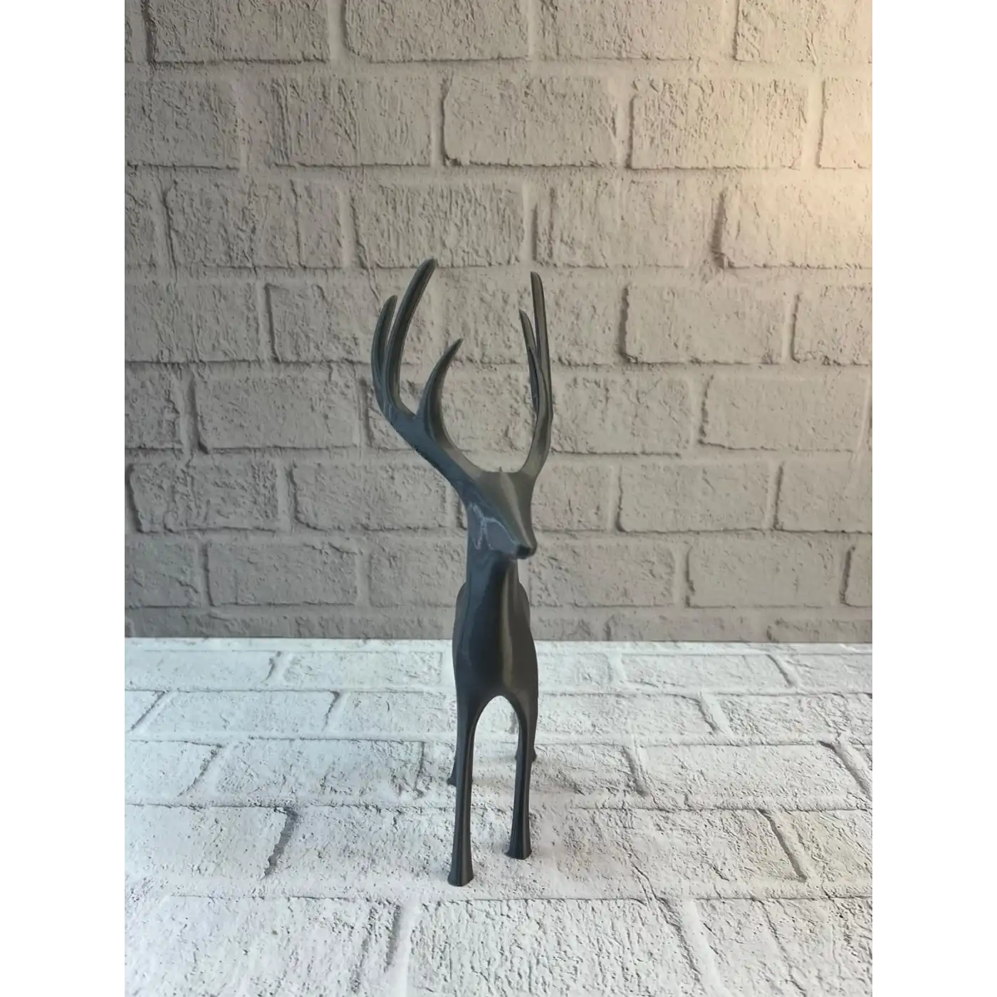 Geyik Figürü Gri Modern Salon ve Raf Dekoru