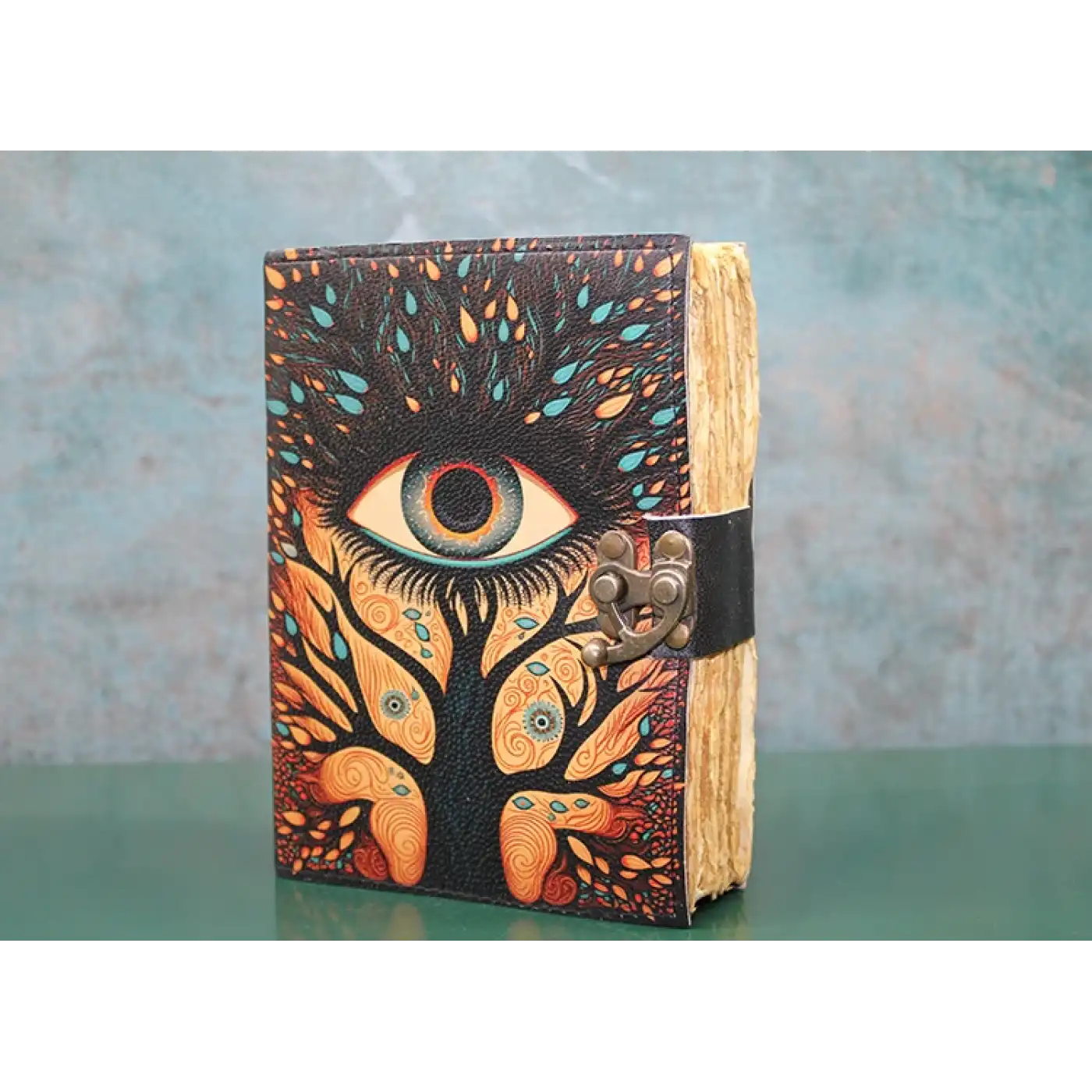 Göz Tasarımlı Deri Defter