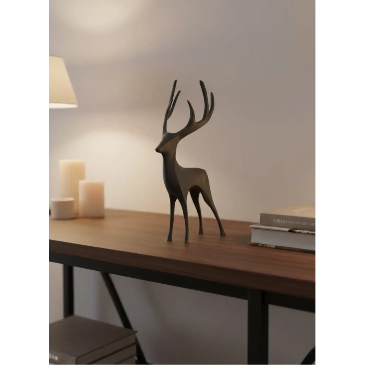 Gri Geyik Biblo Minimal Tasarım Şık Ev Aksesuarı