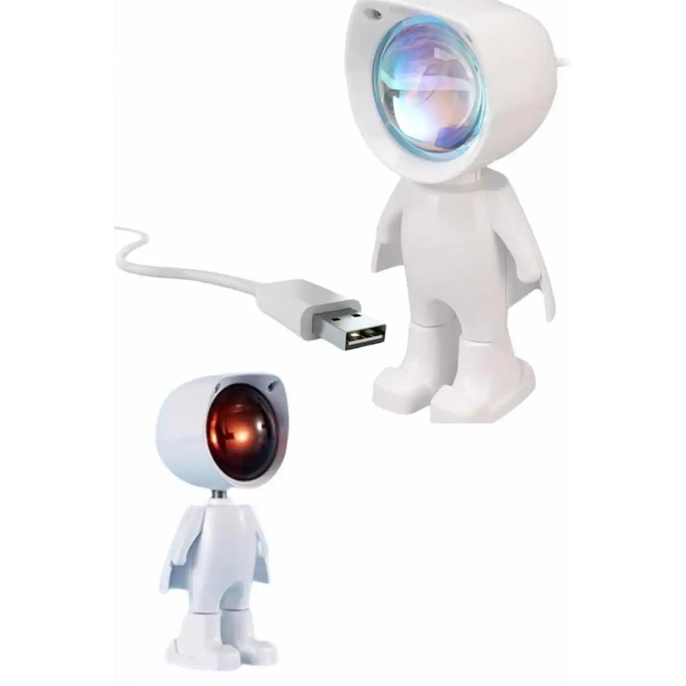 Gün Batımı Lambası Işık Arka Plan Projektör Sevimli Astronot Enerji Tasarruflu