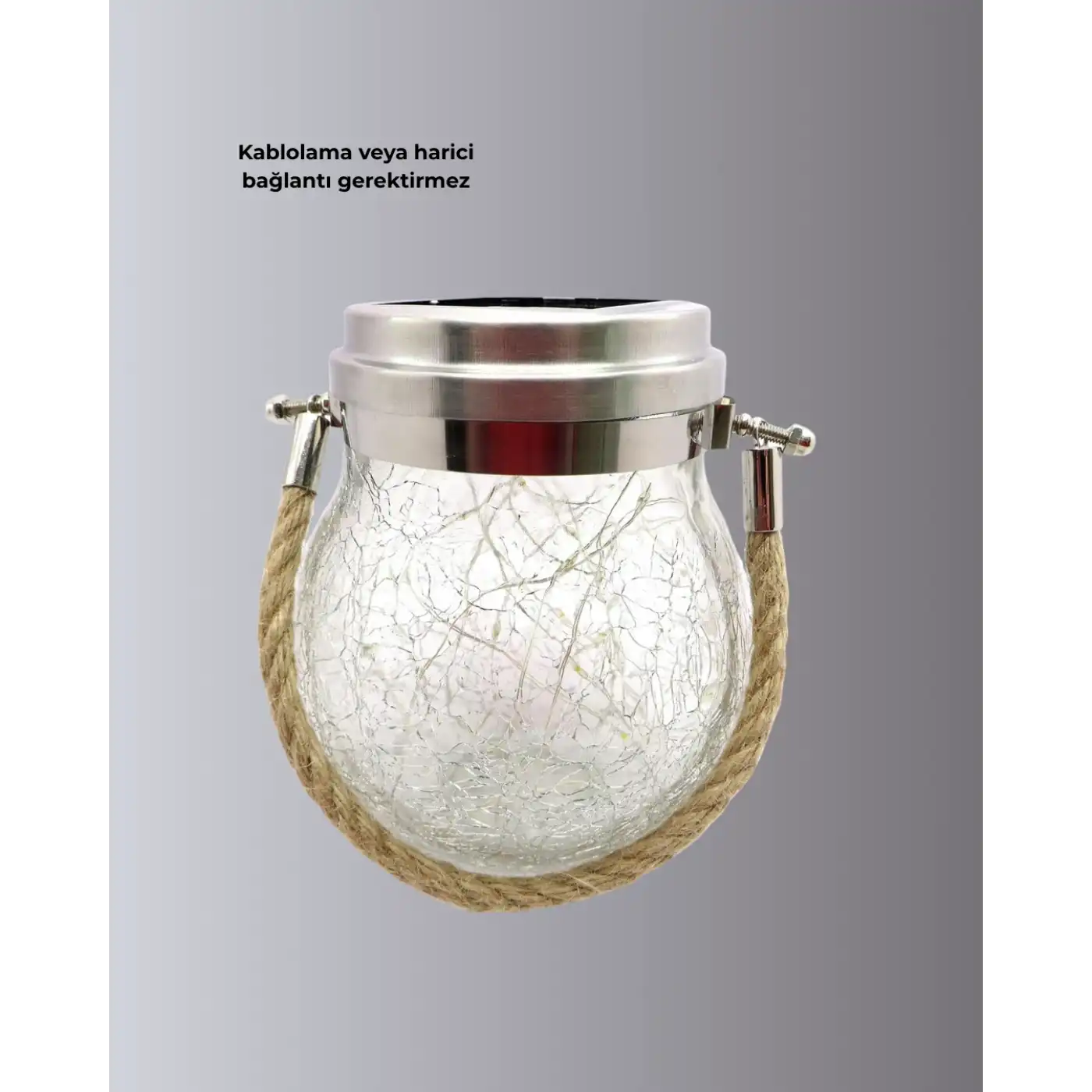 Güneş Enerjili Cam Sarkıt Bahçe Balkon Teras Aydınlatma 30 LED