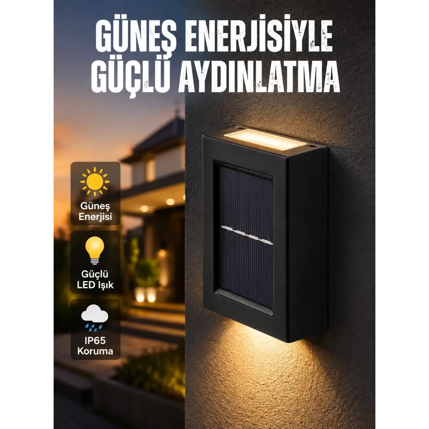 Güneş Enerjili LED Duvar Aydınlatması Yeni Nesil