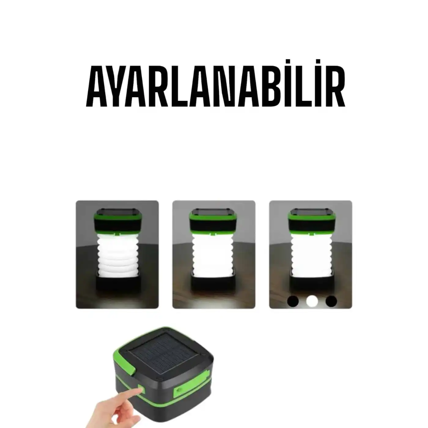 Güneş Enerjili Led Lamba Kamp Lambası Katlanabilir Lamba USB Şarjlı