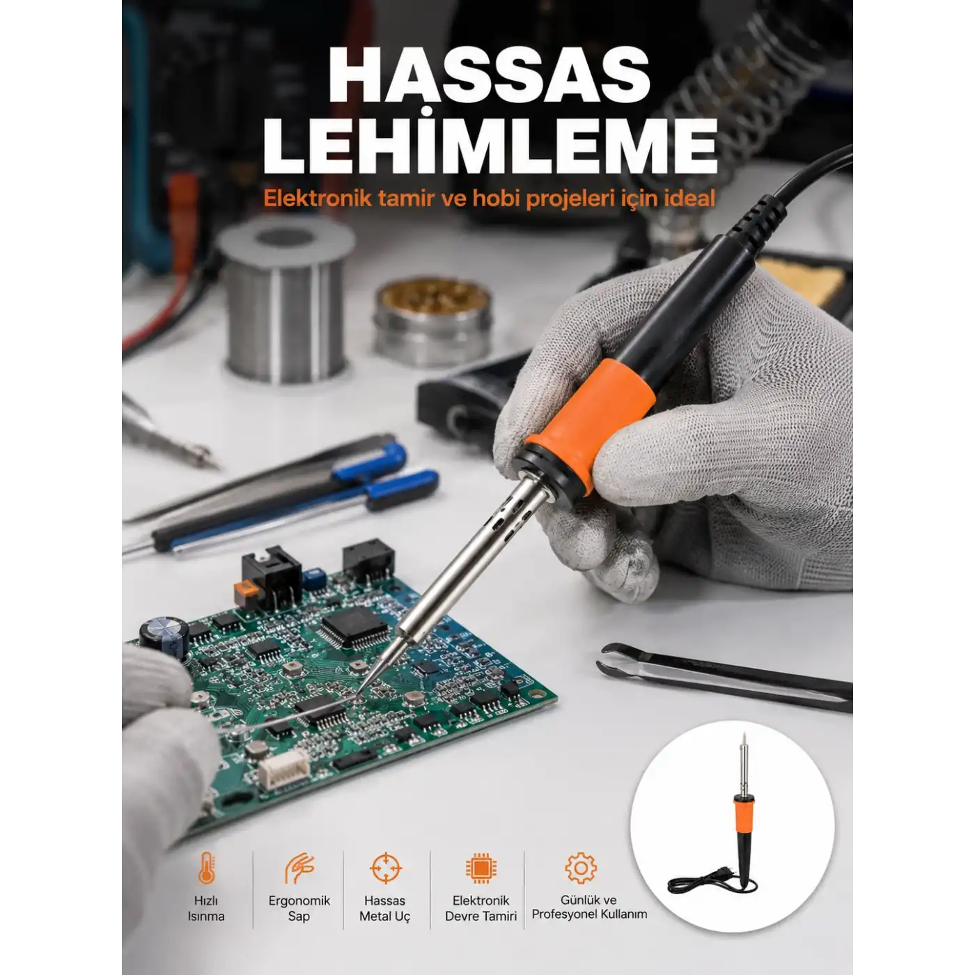 Güvenli Kullanım Sağlayan Isı Yalıtımlı Lehimleme Kalemi