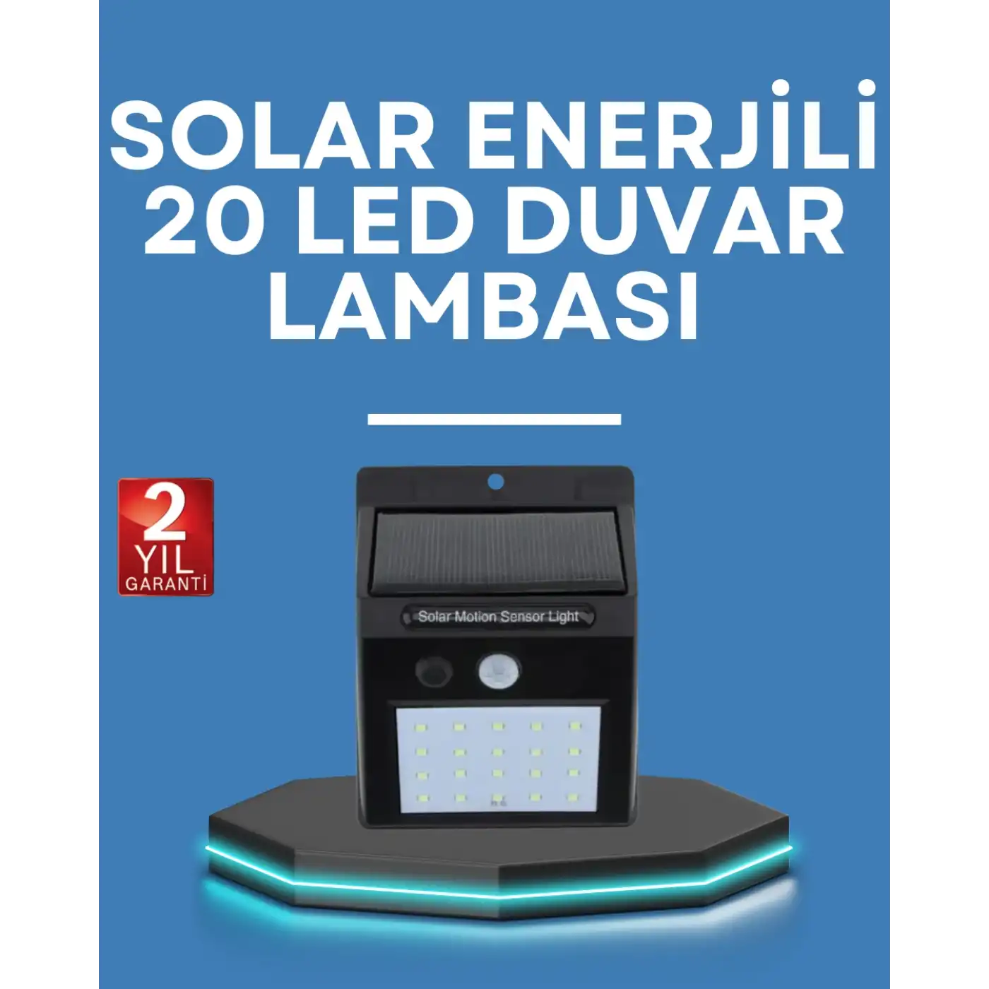 Hareket Algılamalı Solar LED Güvenlik Lambası