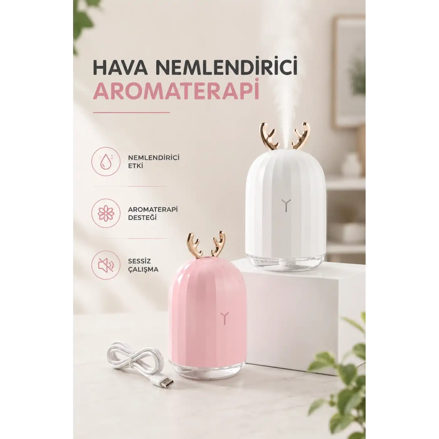 Hava Nemlendirici Aromaterapi Hava Temizleyici Renk Değiştirebilen