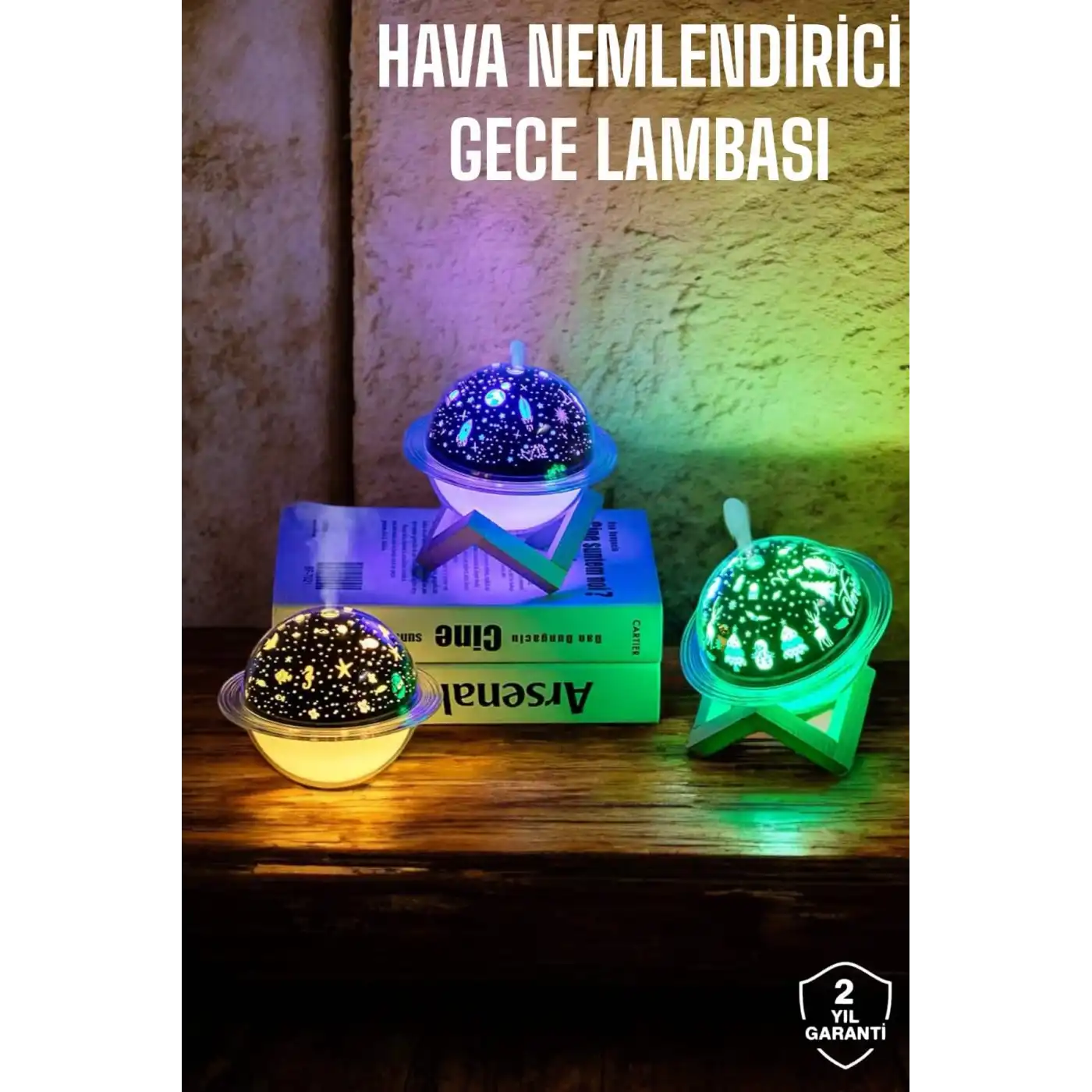 Hava Nemlendirici Masa ve Gece Lambası USB Projeksiyon Aromaterapi