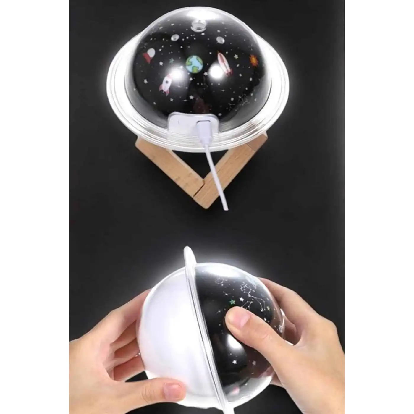 Hava Nemlendirici Projeksiyon Görünümlü USB Bağlantılı Aromaterapi