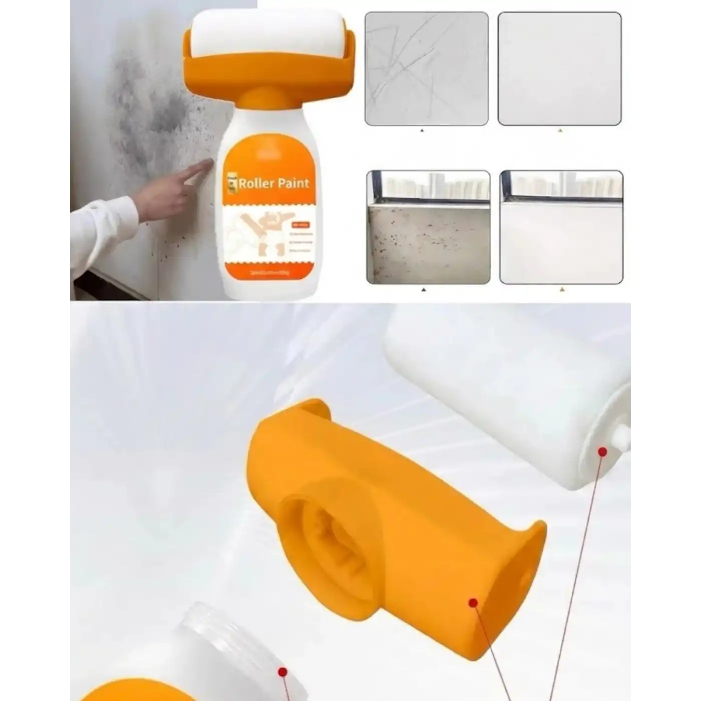 Hazneli Duvar Yama Fırçası Hızlı Kuruyan Rötuş Boya Silindiri