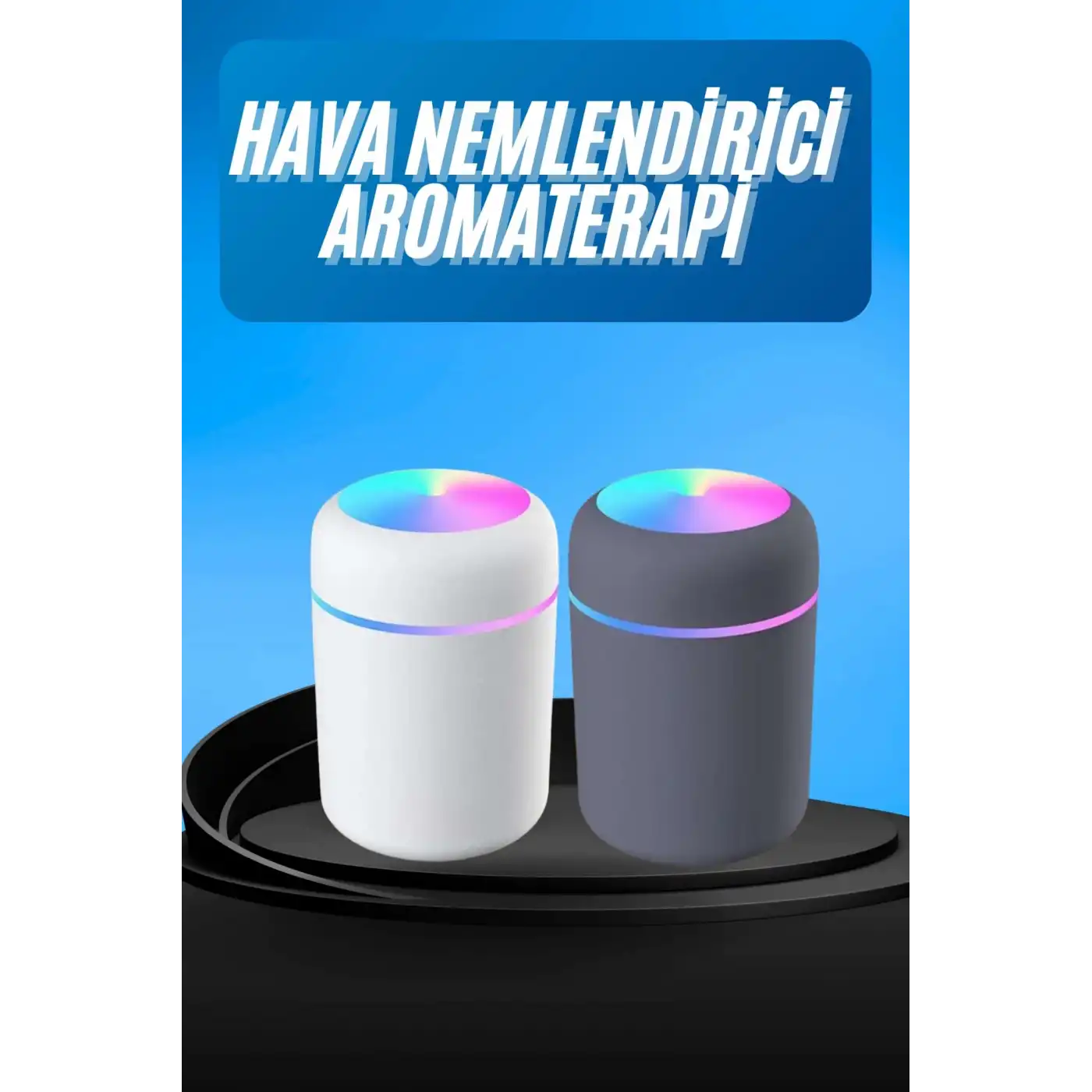 Humidifier LED Işıklı Mini Ortam Oda Kokusu Aromaterapi Buhardanlık