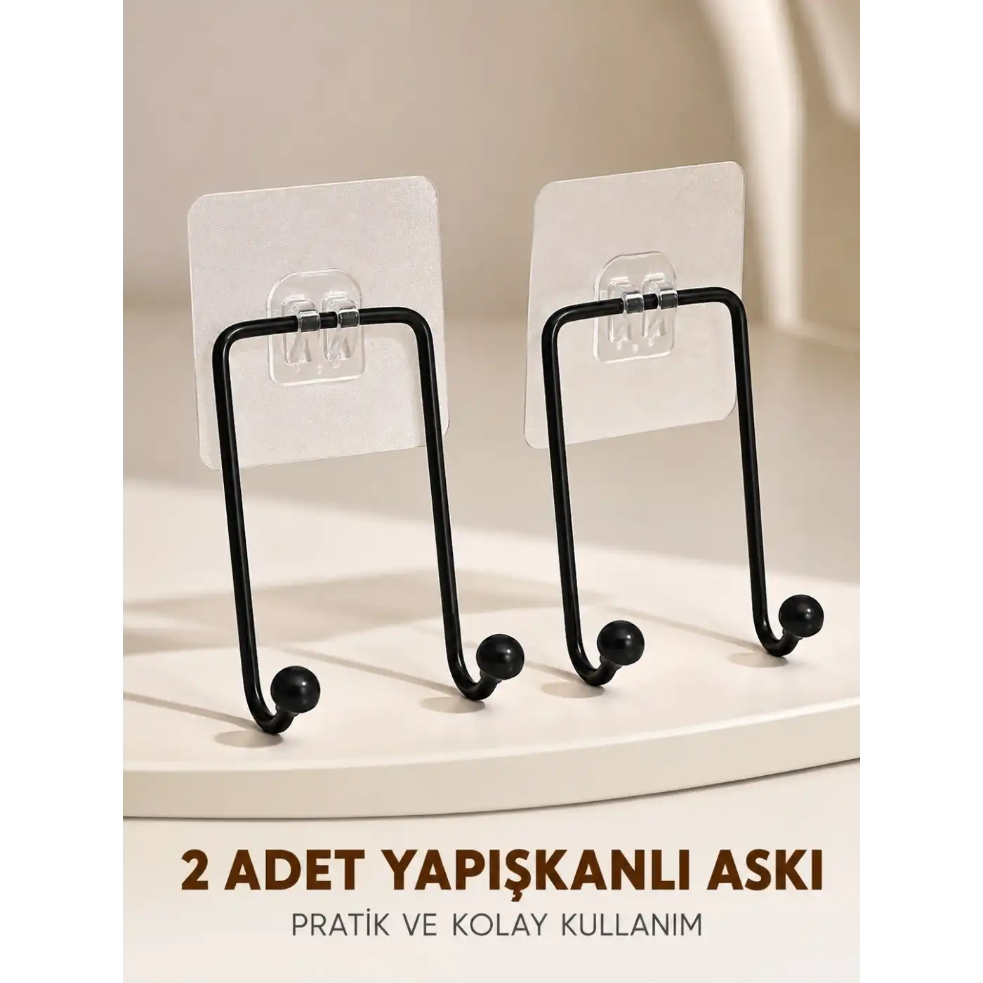 İkili Duvar Tipi Yapışkanlı Askılık Pratik Ev Düzenleme Askısı