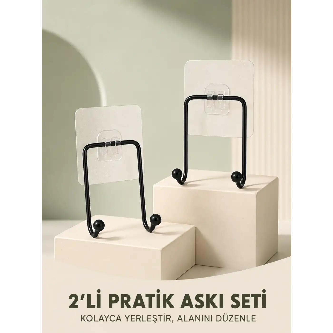 İkili Yapışkanlı Askı Seti Duvar Tipi Çok Amaçlı Pratik Askılık 2 Adet