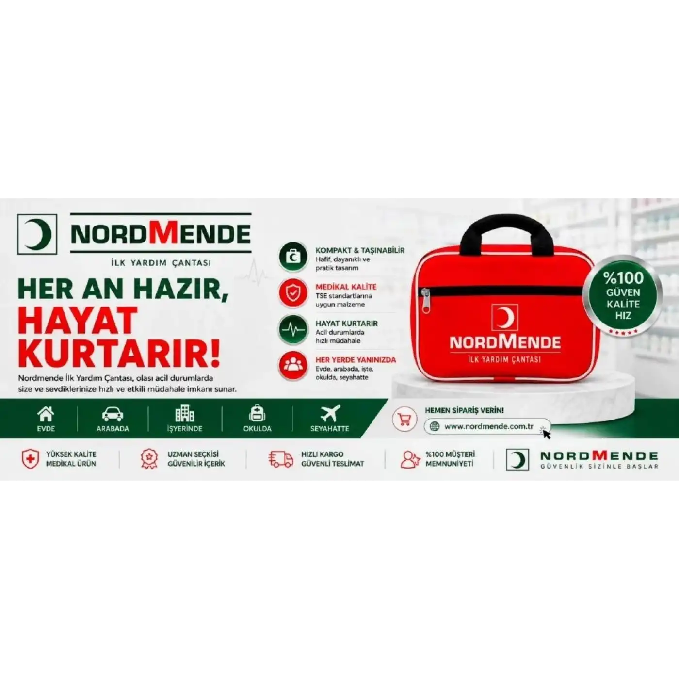 İlk Yardım Çantası Acil Müdahale Seti – Araç, Ev, Ofis Ve Seyahat İçin