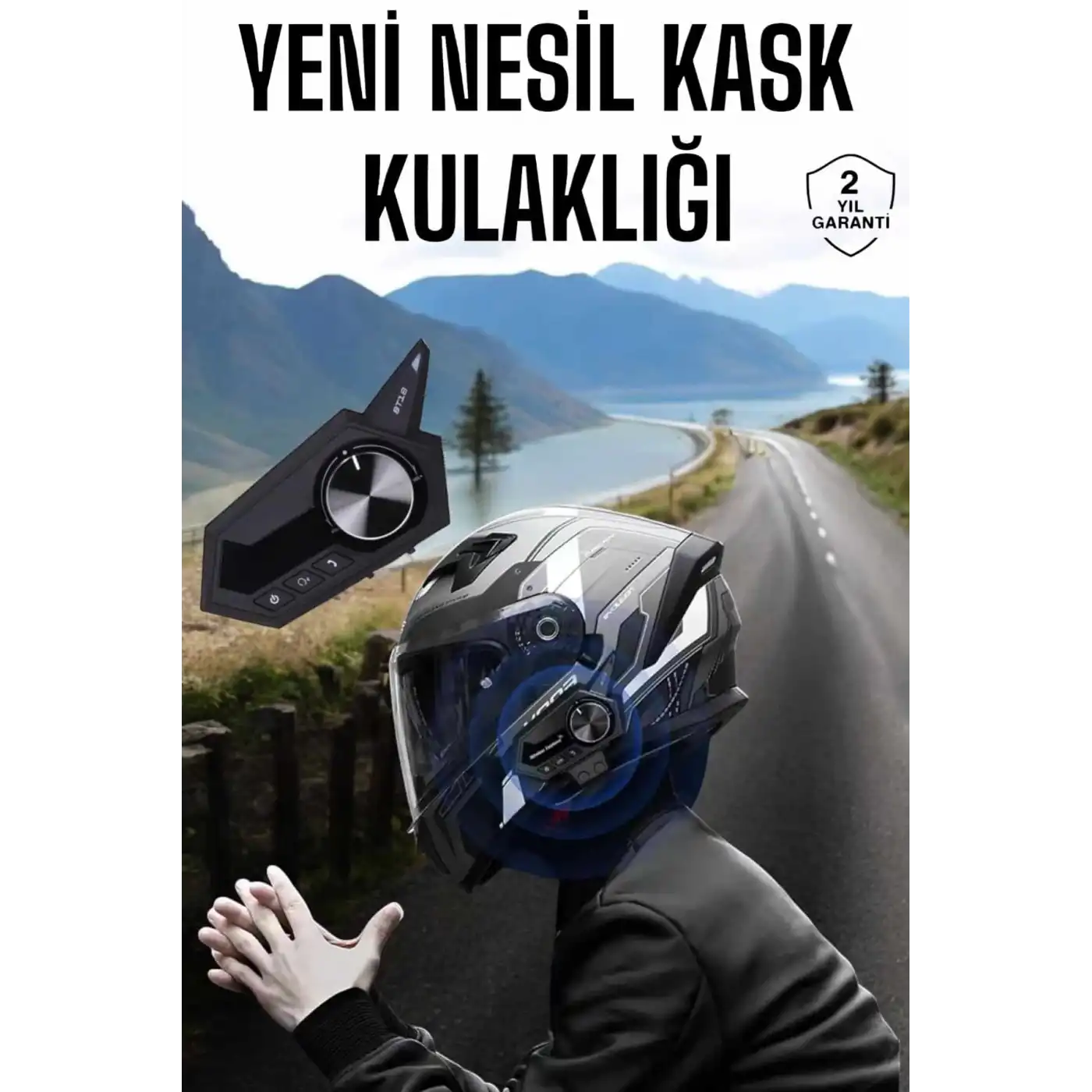 Intercom Kask Kulaklığı ANC Özelliği Yüksek Ses Kaliteli Bluetooth Kulaklık
